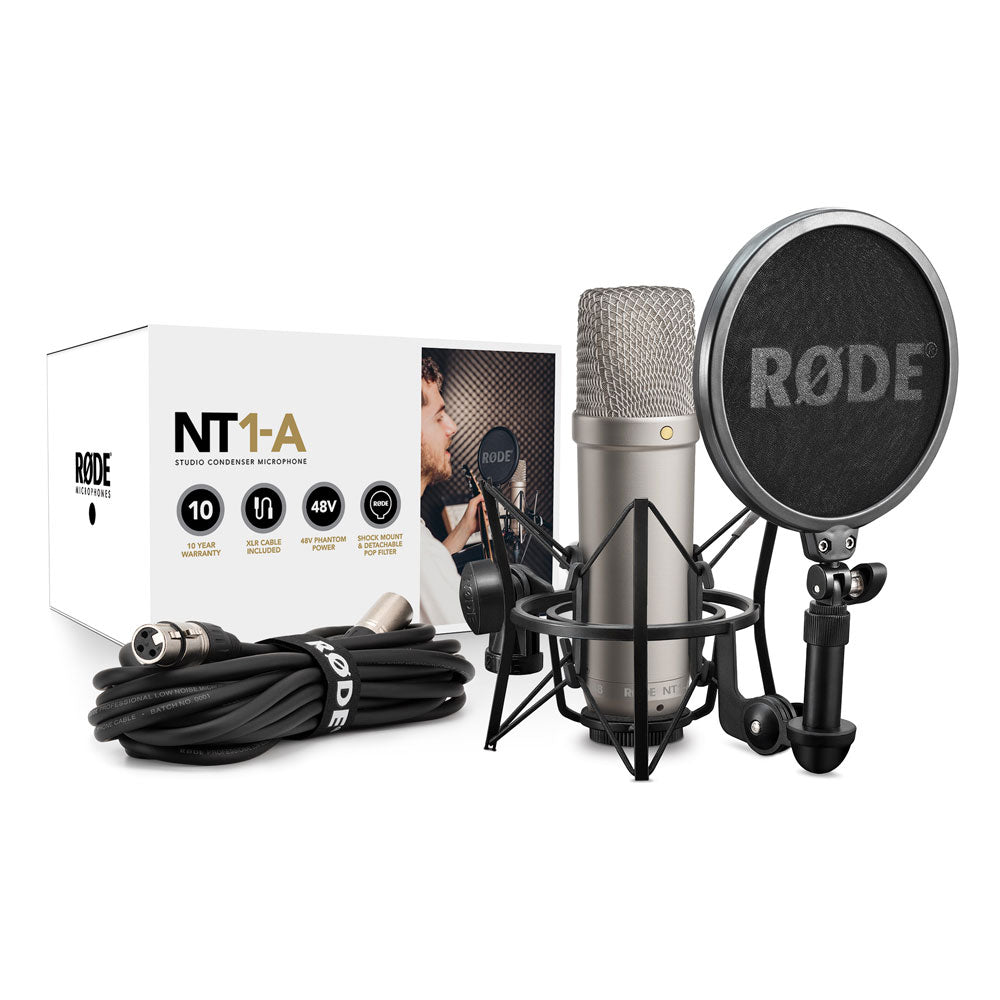 RØDE NT1A Studio Quality Condenser Microphone with SM6 Shock Mount | Includes Pop Filter, Shock Mount and Cable