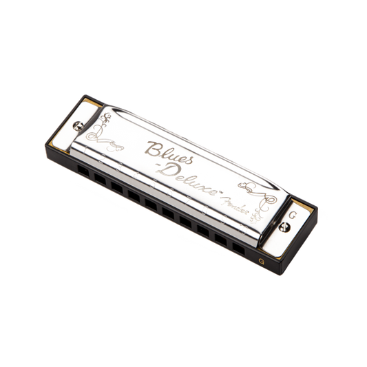 Blues Deluxe Harmonica by Fender | Key of G | Including Case and Cleaning Cloth