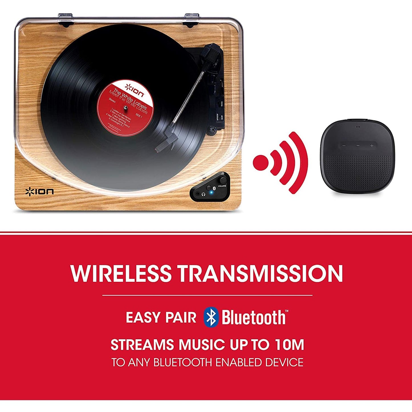 ION Audio Air LP (Wood) - Vinyl Record Player with Bluetooth Transmitter