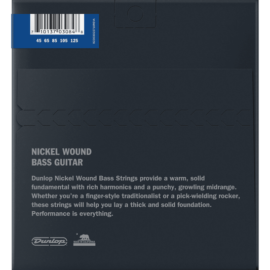 Dunlop 45-125 Electric Bass Guitar Strings | Nickel Wound | for 5-String Bass
