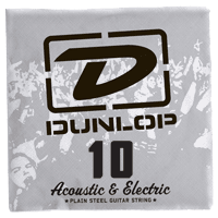 Single Plain Steel String 010 by Dunlop | For Acoustic and Electric Guitar