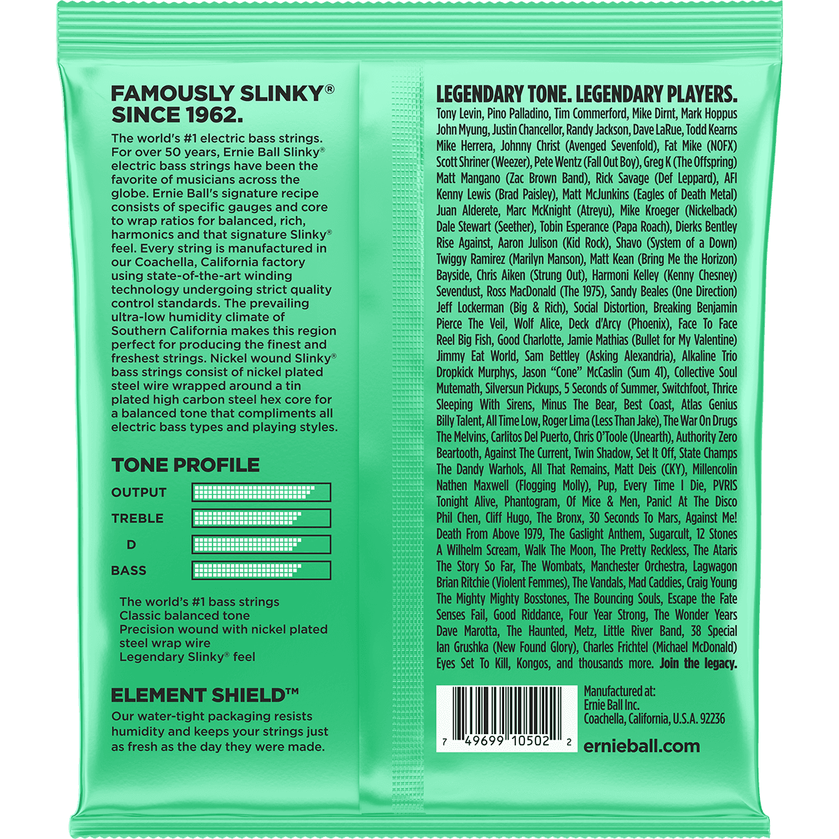 Ernie Ball Hyper Slinky 2841 Bass Guitar Strings | 40 - 100 | Roundwound