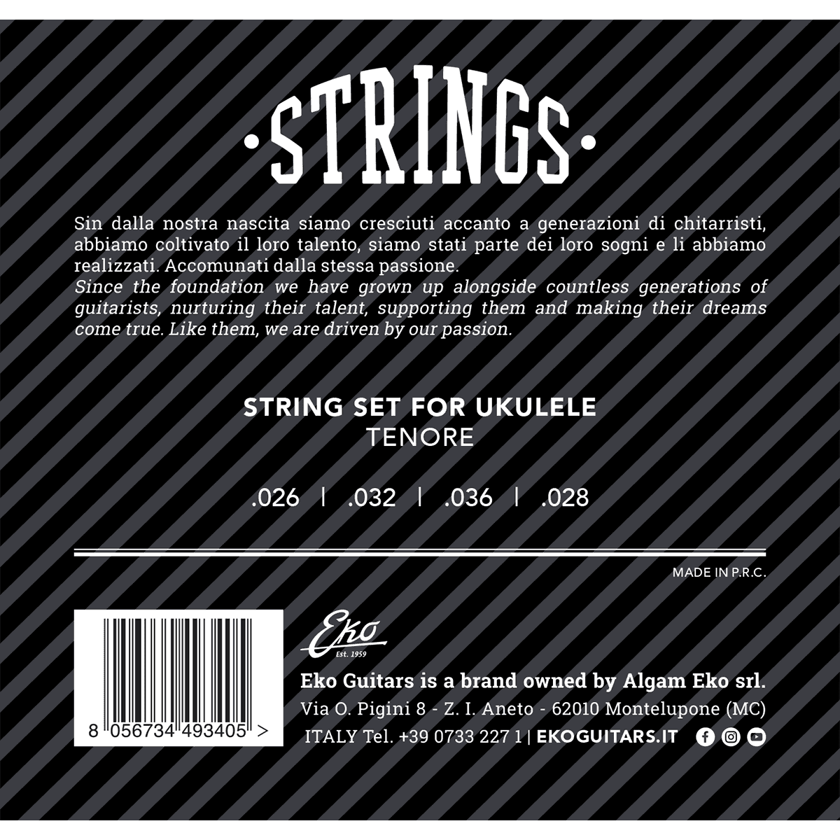 Eko | Strings Set for Tenor Ukulele | Medium | 4 Strings | CEK UKTENORM