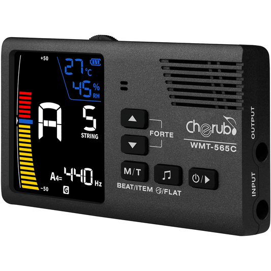 Cherub WMT-565C String Instrument Mate | Rechargeable Tuner with Metronome