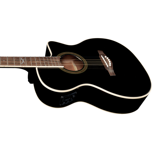 NXT A100ce Electro-Acoustic Guitar by EKO | Auditorium Cutaway with Pickup | Black