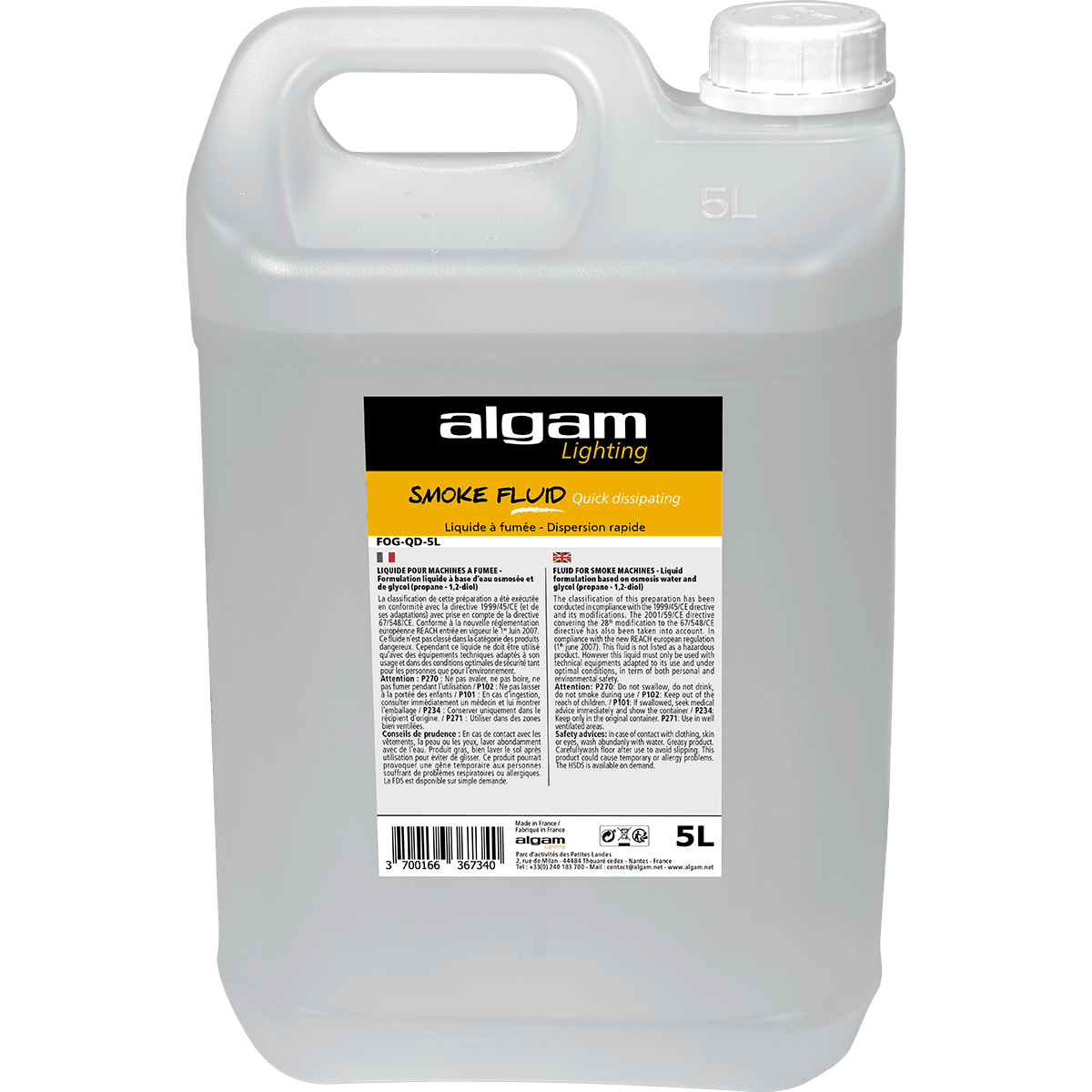 Algam Lighting Rapid Smoke Liquid | Quick Dispersion 5L | LSF FOG-QD-5L