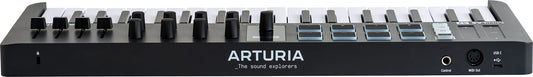 Arturia MiniLab 3 Black | 37-Key USB-C MIDI Keyboard Controller with 8 Encoders | 8 Velocity/Pressure Sensitive RGB-backlit Pads | 4 Sliders | Software Included