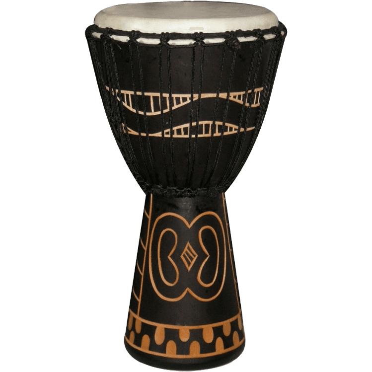Black Carved Slammer 12" Djembe by Tanga | DA60-7G