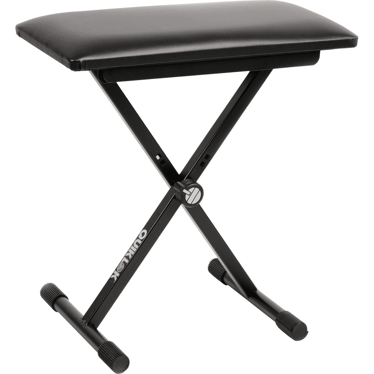 QuikLok BX9 Black Piano Bench with Leather Seat and Adjustable Height | TQM BX9