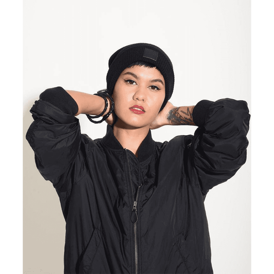 Marshall Black Wool Beanie Hat - One Size Fits All