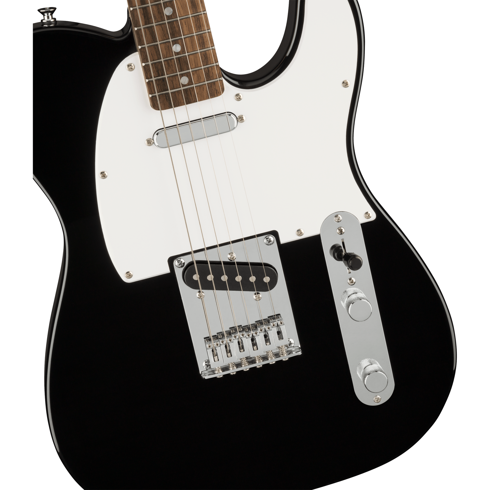 Squier Bullet® Telecaster®, Indian Laurel Fingerboard, White Pickguard, Black Electric Guitar by Fender