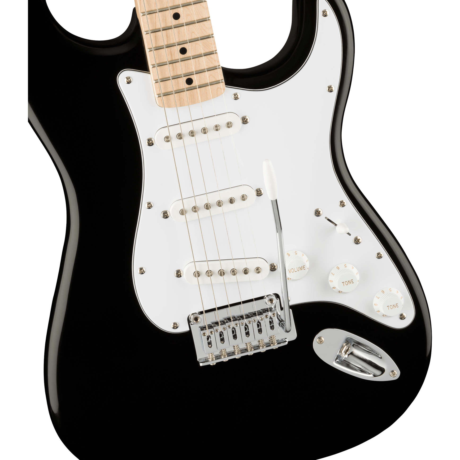 Affinity Series™ Stratocaster ®, Maple Fingerboard, White Pickguard, Black Electric Guitar by Fender