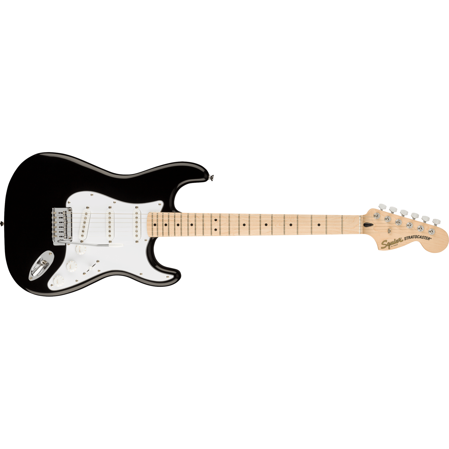 Affinity Series™ Stratocaster ®, Maple Fingerboard, White Pickguard, Black Electric Guitar by Fender