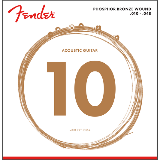 Fender 10-48 Phosphor Bronze Acoustic Guitar Strings | 60XL .010 -.048 | By Fender