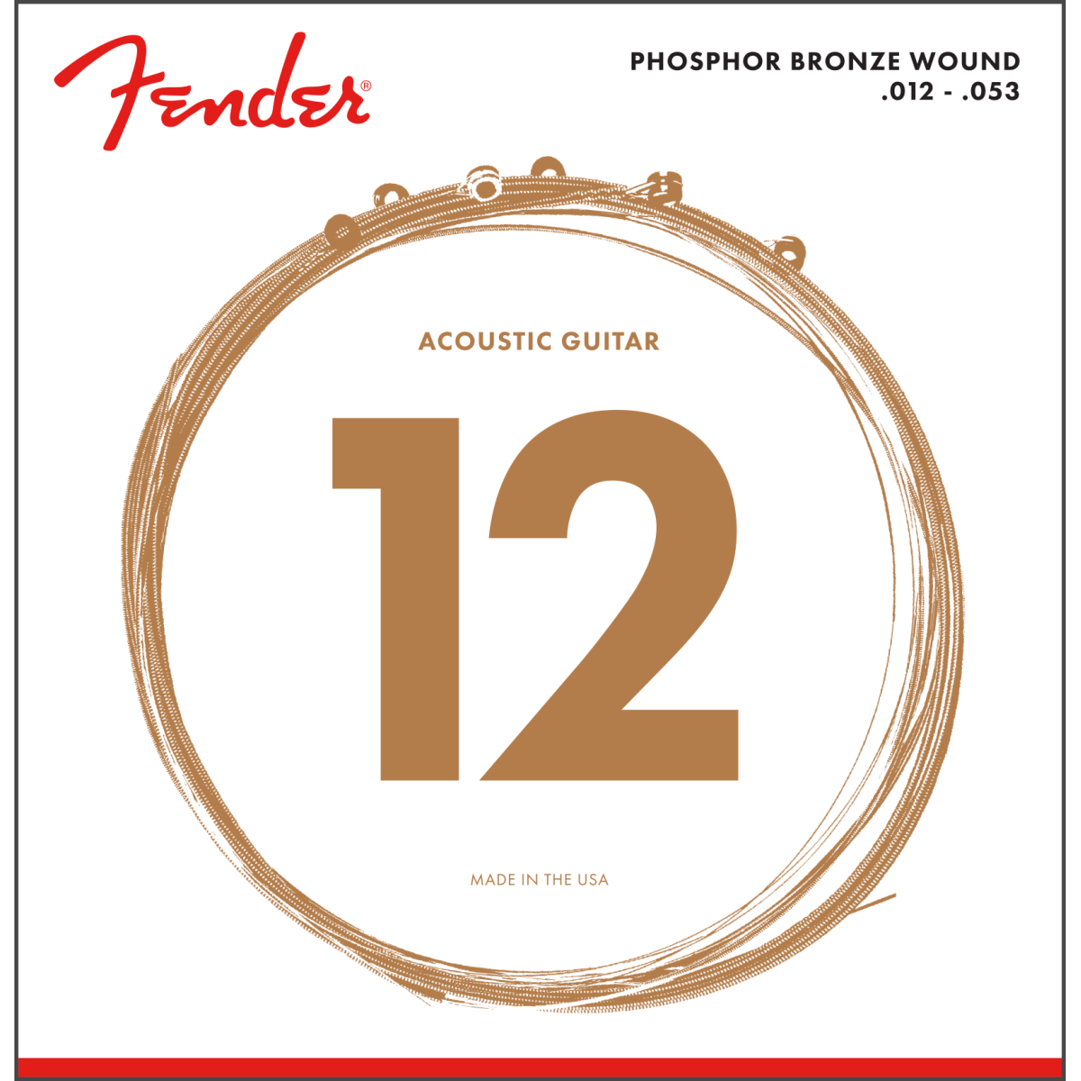 Fender 12-53 Phosphor Bronze Acoustic Guitar Strings | 60L .012 -.053