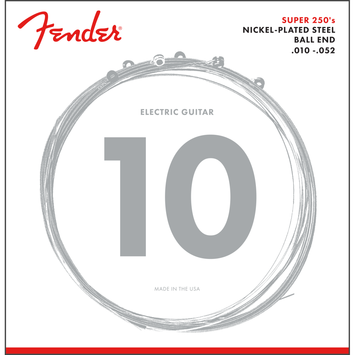 Fender Super 250RH NPS Ball End Guitar Strings, 10-52 | Nickel Plated Steel