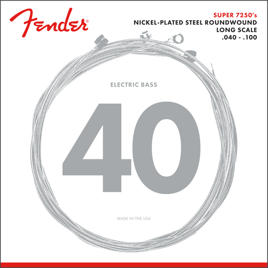 Fender Super 7250’S Electric Bass Strings 40-100 | Nickel Plated Steel | Long Scale