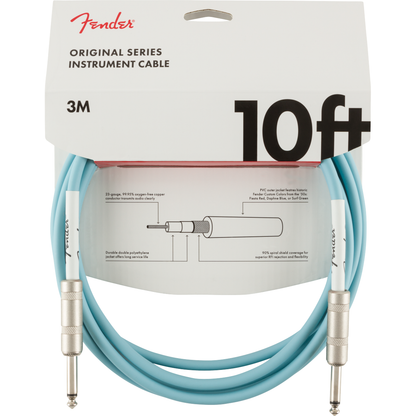 ​Fender Original Series 3m Instrument Cable | Daphne Blue, Straight/ Straight Jack