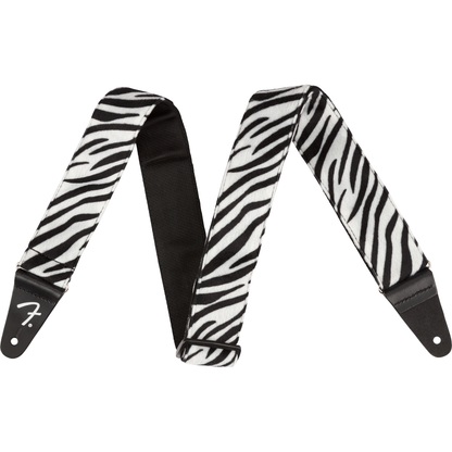Wild Animal Print Strap by Fender | Polyester instrument strap | Adjustable Length | Zebra Print