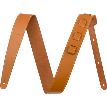 Fender Essentials Leather Strap for Guitar and Bass | Tan