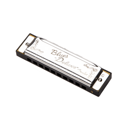 Blues Deluxe Harmonica by Fender | Key of G | Including Case and Cleaning Cloth
