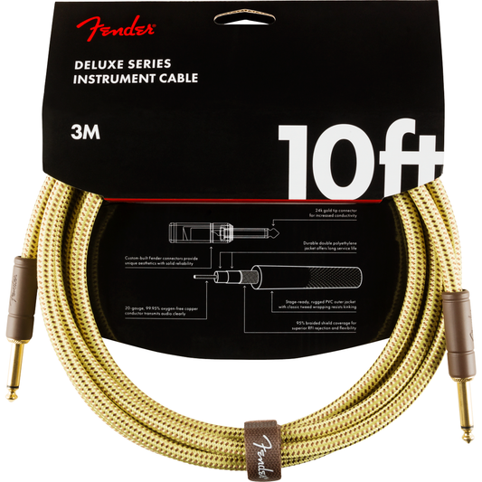 Fender Deluxe Series Instrument Cable 3m | Tweed