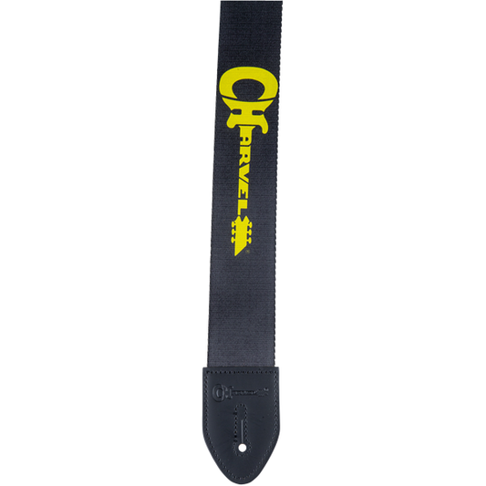 Black Strap with Yellow Logo by Charvel®  | Polyester instrument strap | Adjustable Length