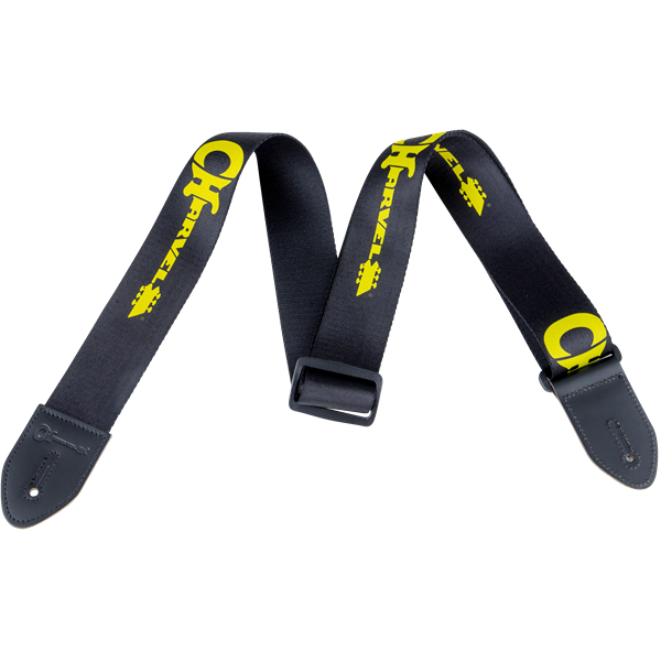 Black Strap with Yellow Logo by Charvel®  | Polyester instrument strap | Adjustable Length