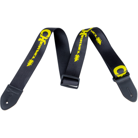 Black Strap with Yellow Logo by Charvel®  | Polyester instrument strap | Adjustable Length
