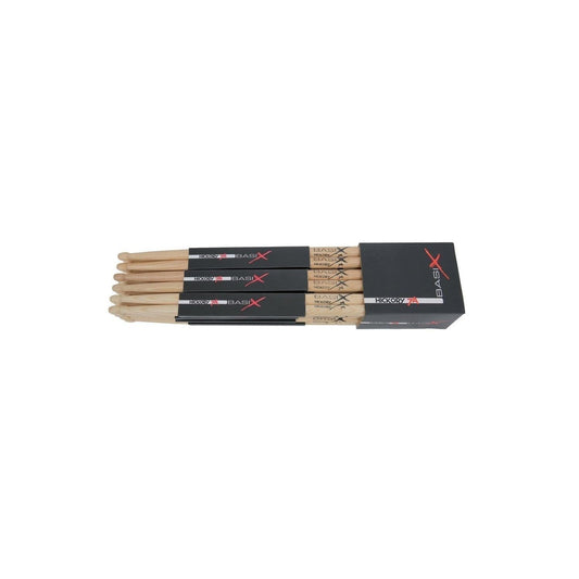PURE GEWA | Sticks Basix Hickory 7A | Set of 2  | F822064 | For Beginners to Pro | Suitable for Acoustic and Electronic Drum Kits