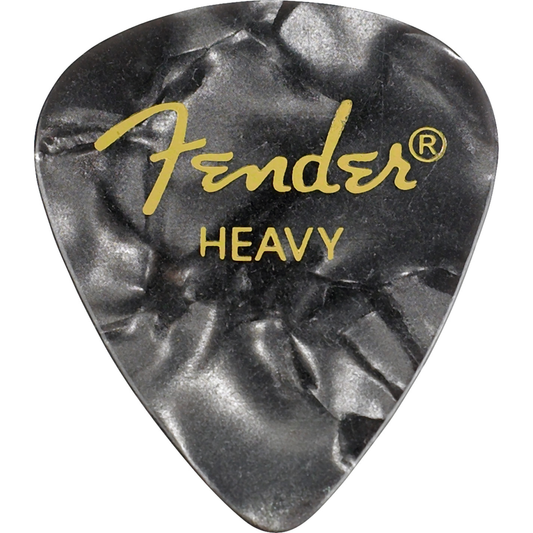 PREMIUM Heavy Celluloid Picks | Pack of 12 | By Fender | 351 Shape | Black Moto