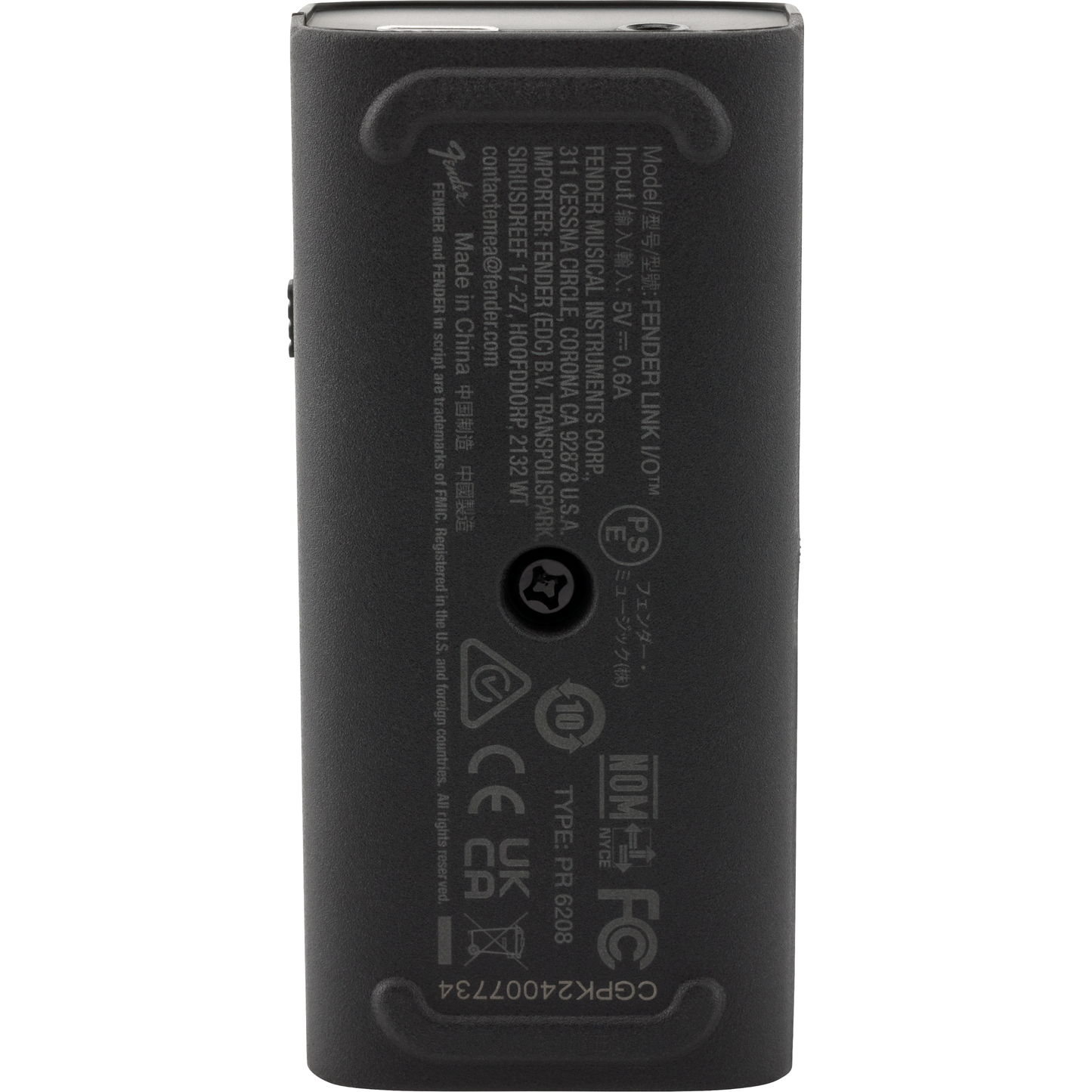 Fender Link I/O Audio Interface | USB-C Connection | 24-bit / 96kHz Audio | Pocket Sized | Black