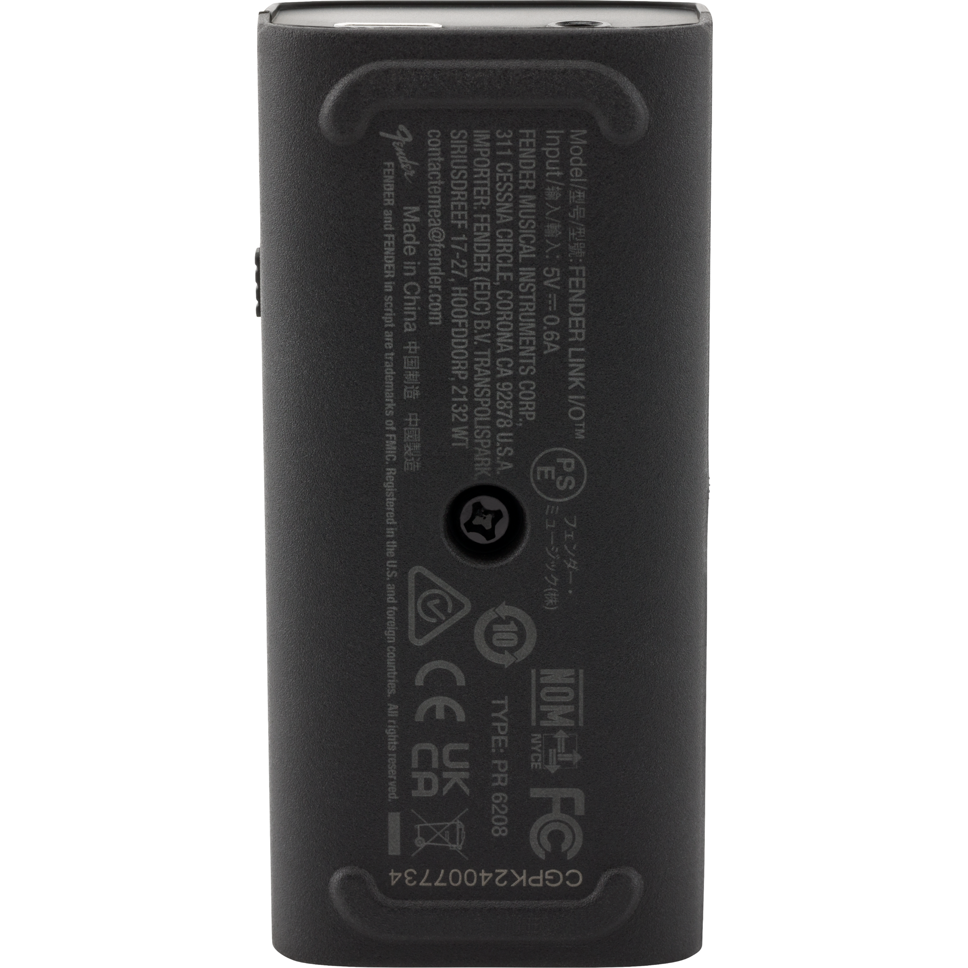 Fender Link I/O Audio Interface | USB-C Connection | 24-bit / 96kHz Audio | Pocket Sized | Black