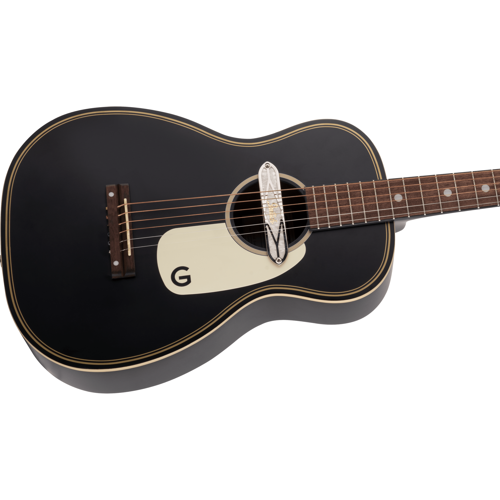 Gretsch® G9520E Gin Rickey ™ 24” Acoustic/Electric Guitar with Soundhole Pickup |Basswood Body | Walnut Fingerboard |Colour Smokestack Black | Non Cutaway