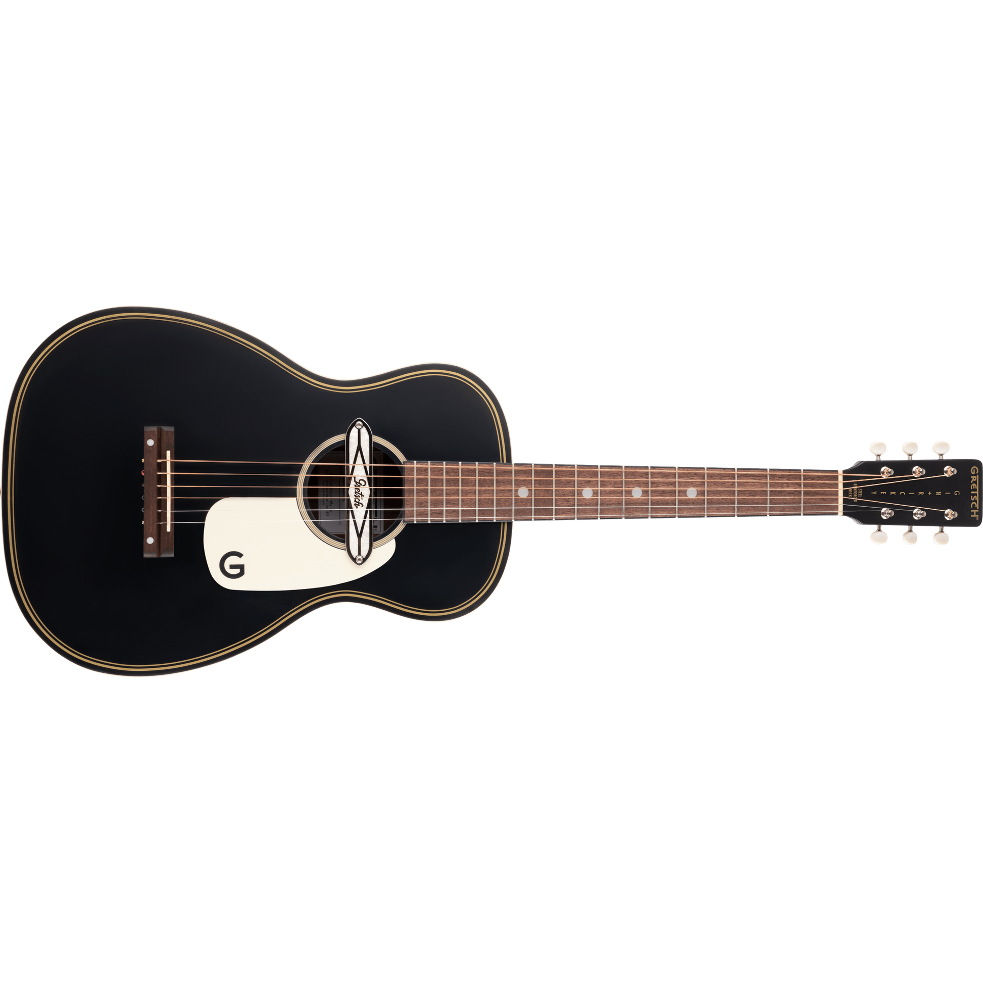 Gretsch® G9520E Gin Rickey ™ 24” Acoustic/Electric Guitar with Soundhole Pickup |Basswood Body | Walnut Fingerboard |Colour Smokestack Black | Non Cutaway