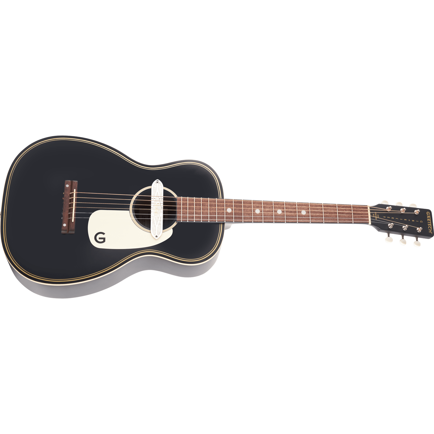 Gretsch® G9520E Gin Rickey ™ 24” Acoustic/Electric Guitar with Soundhole Pickup |Basswood Body | Walnut Fingerboard |Colour Smokestack Black | Non Cutaway