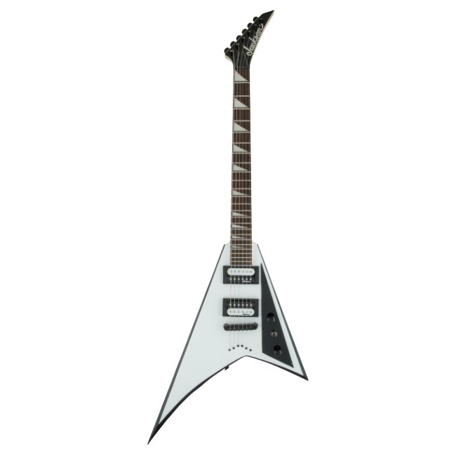 Jackson JS Series Rhoads JS32T Electric Guitar | White with Black Bevels | Jumbo Frets | High Output Pickups