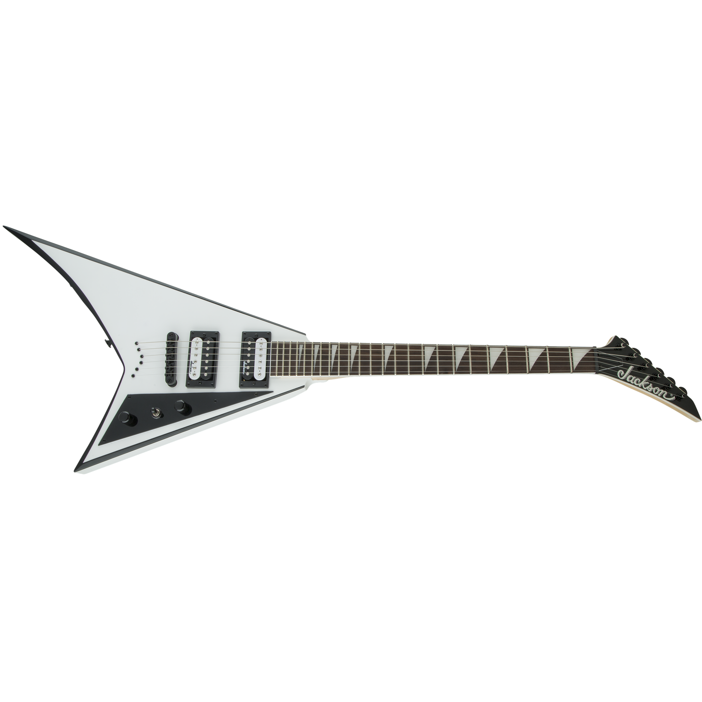 Jackson JS Series Rhoads JS32T Electric Guitar | White with Black Bevels | Jumbo Frets | High Output Pickups