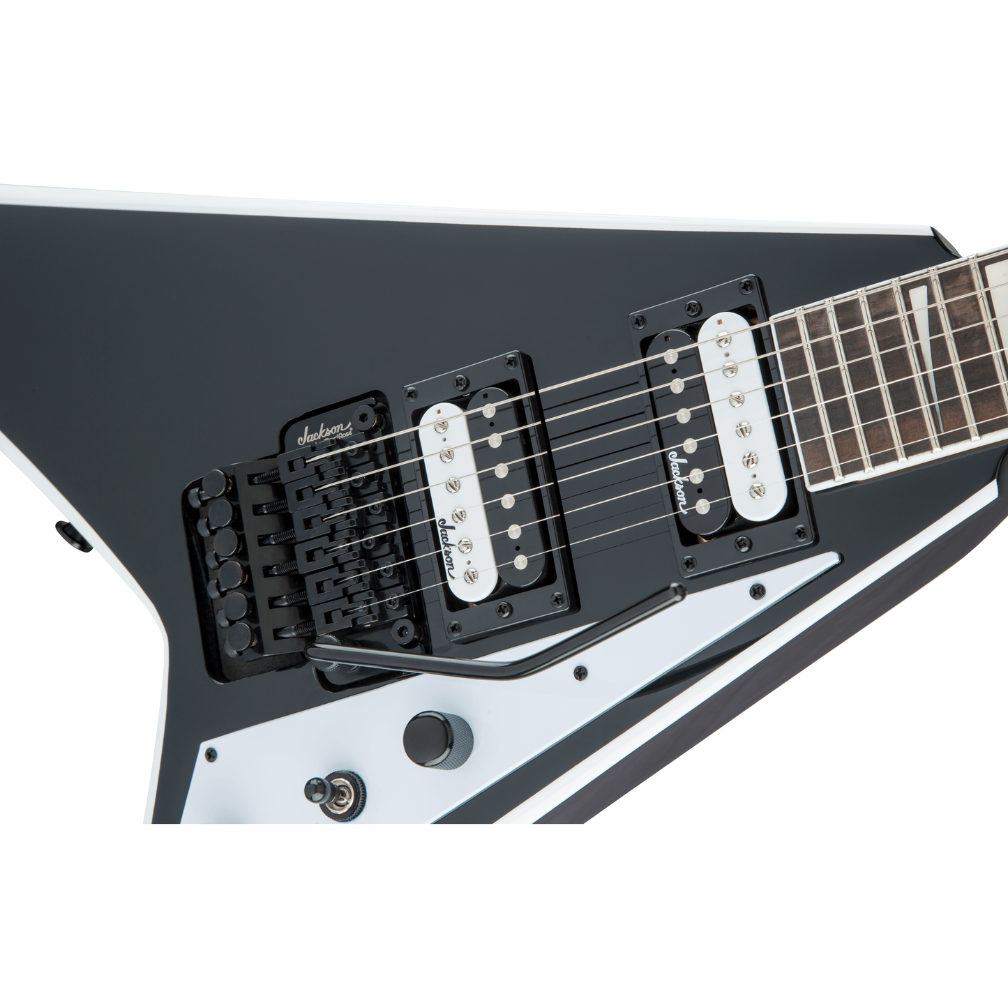 Jackson JS32 Rhoads Electric Guitar | Amaranth Fingerboard | Black with White Bevels