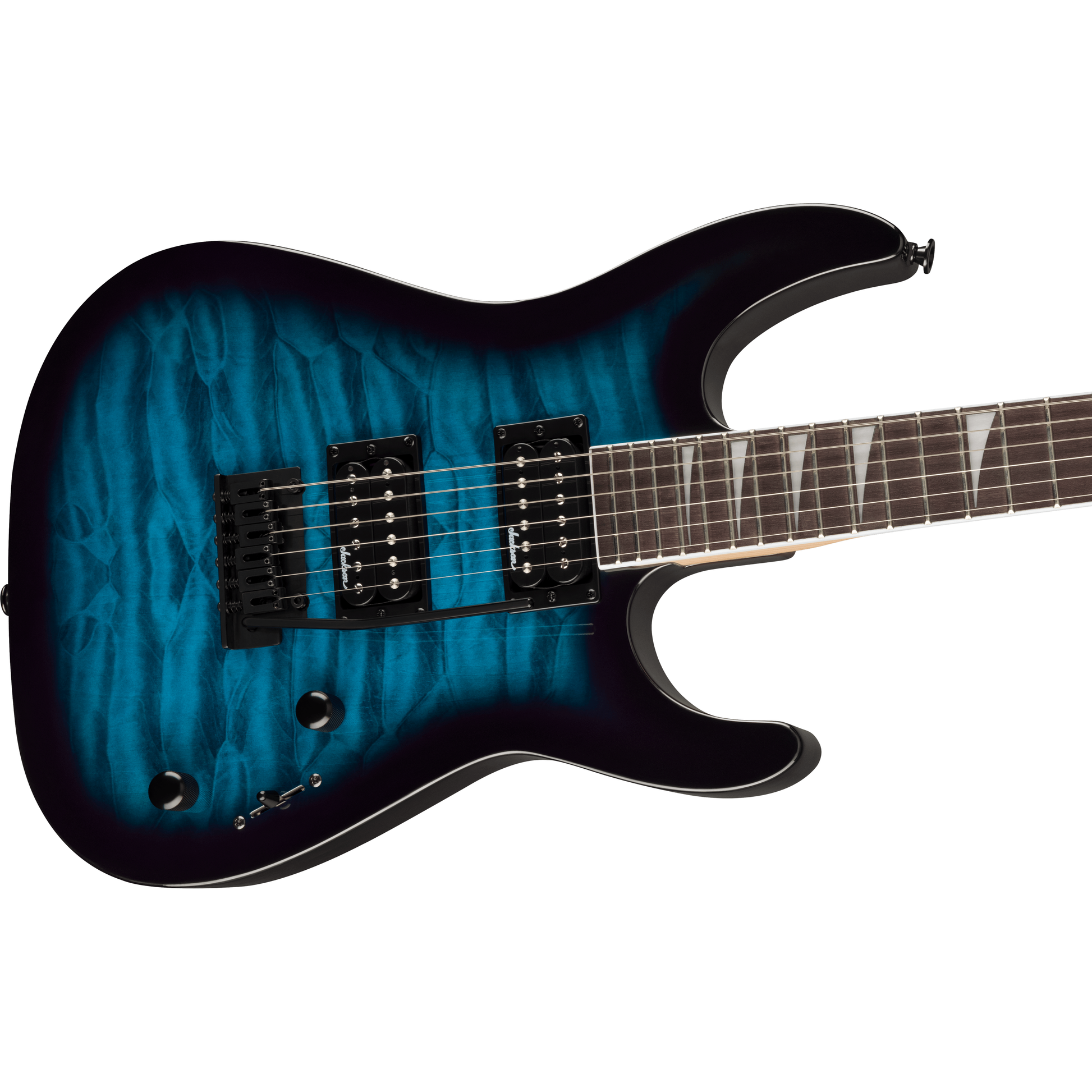 Jackson JS20 DKQ 2PT Dinky Electric Guitar | Amaranth Fingerboard | Transparent Blue Burst