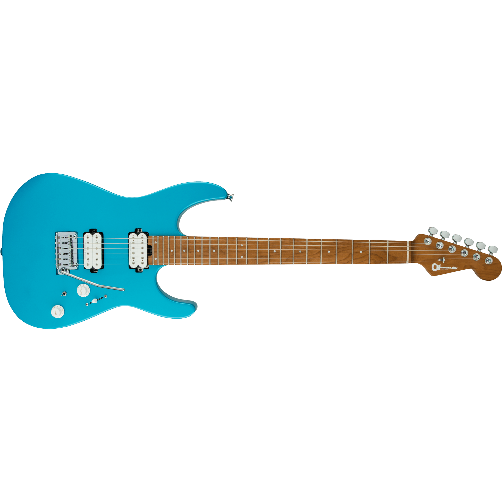 Charvel® Pro-Mod DK24 HH 2PT CM Electric Guitar | Matte Blue Frost | Alder Body | Caramelized Maple Fingerboard | Gotoh Tremolo