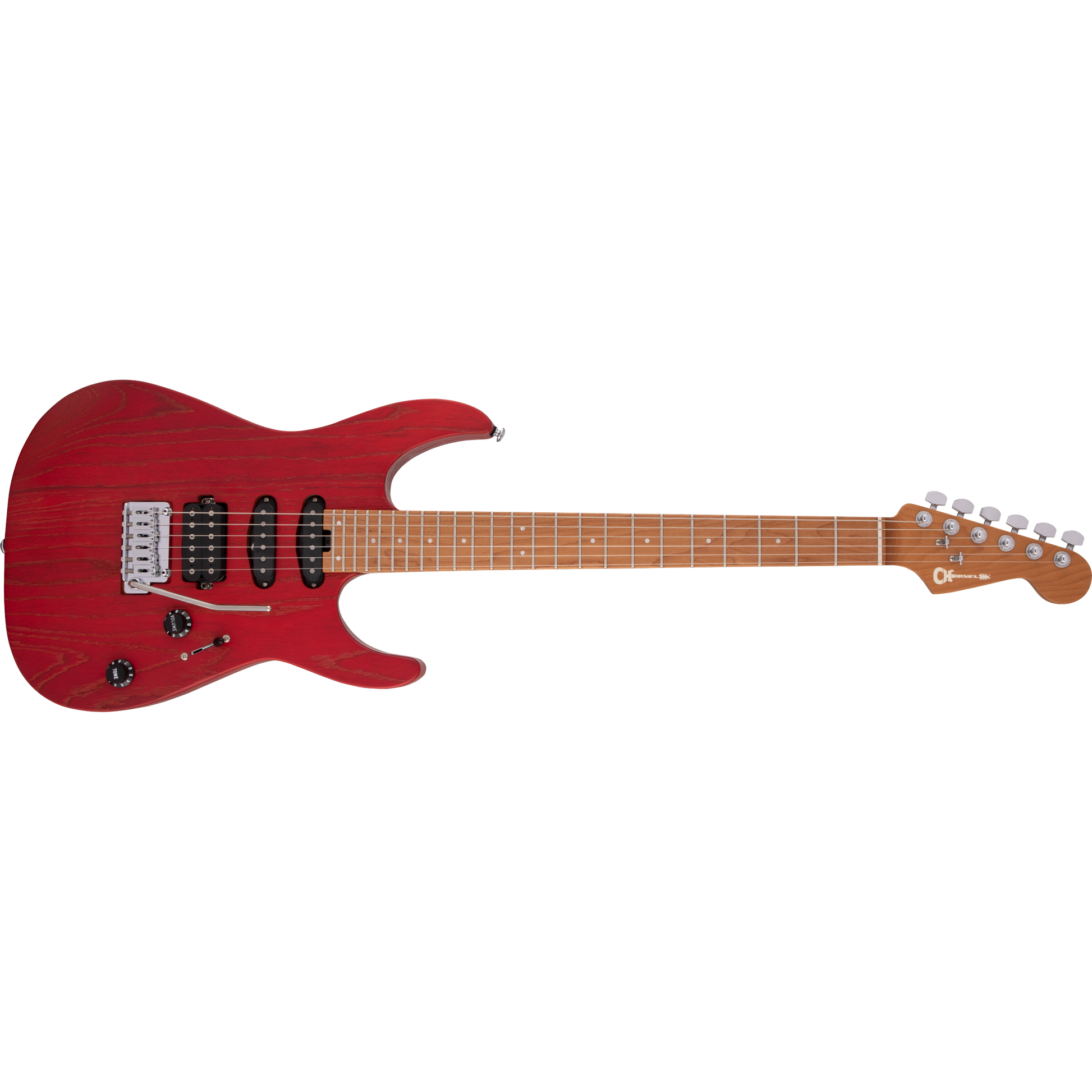 Charvel Pro-Mod DK24 HSS 2PT CM Ash | Electric Guitar | Caramelized Maple Fingerboard | Red Ash | Gotoh Tremolo | 2969413539