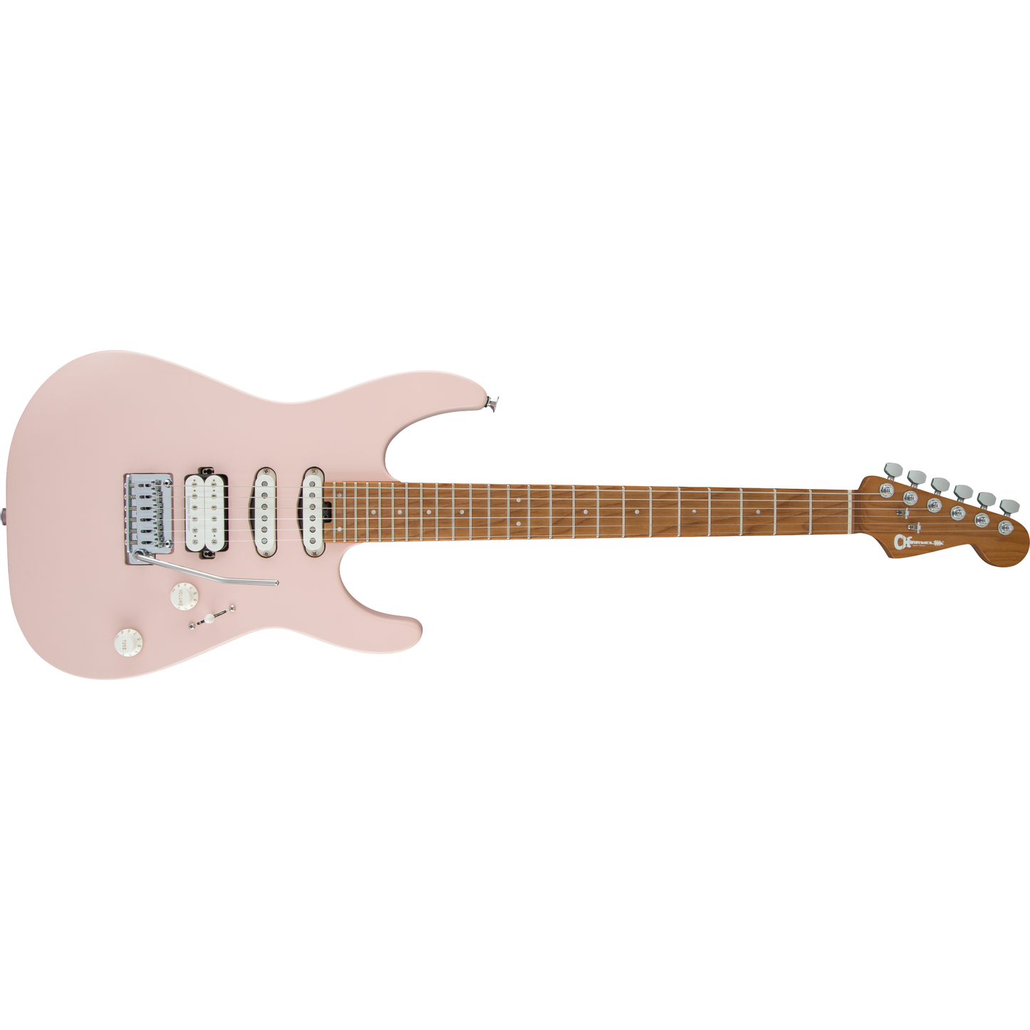 Charvel Pro-Mod DK24 HSS Electric Guitar | Shell Pink | Alder Body | Caramelized Maple Neck and Fingerboard | Gotoh Tremolo