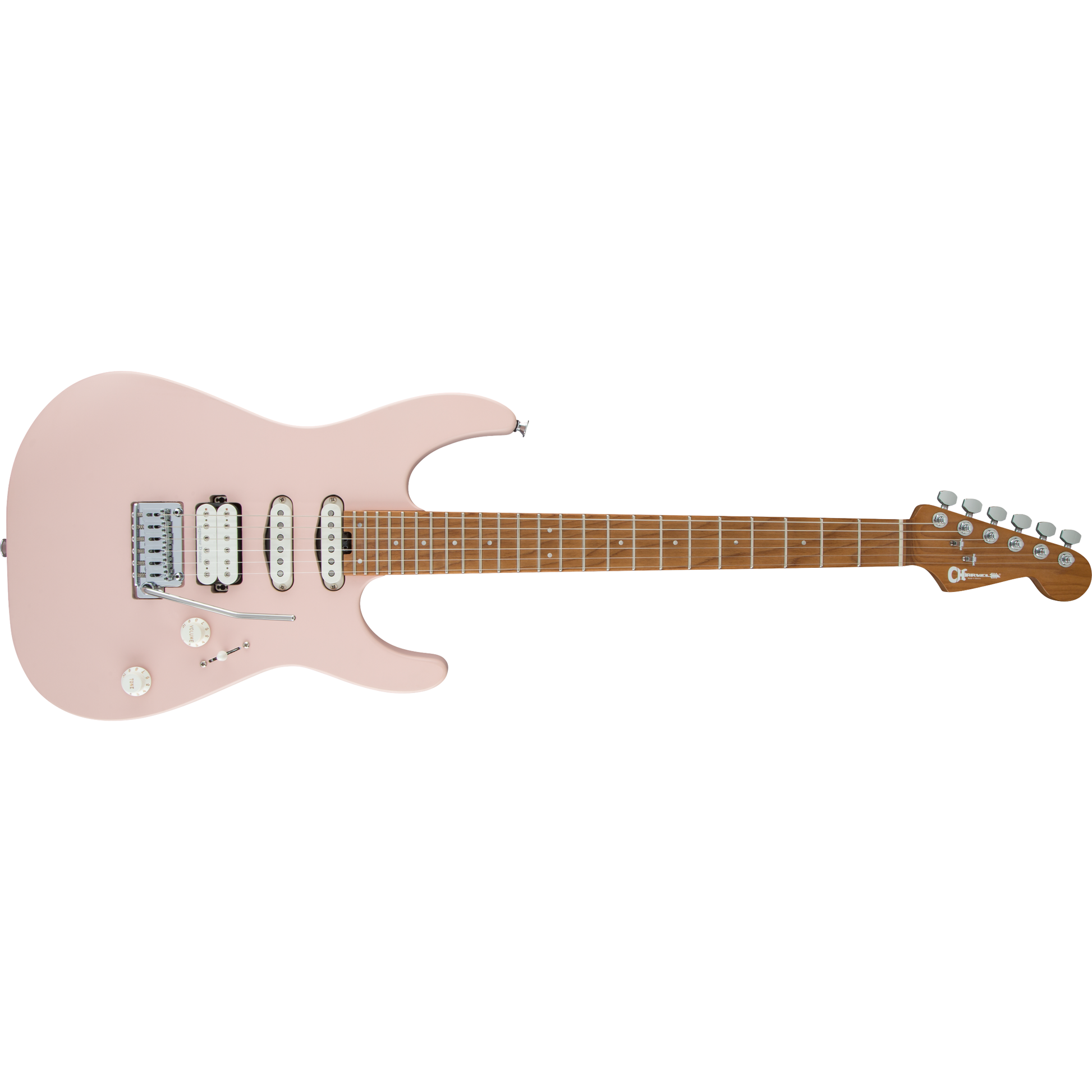 Charvel Pro-Mod DK24 HSS Electric Guitar | Shell Pink | Alder Body | Caramelized Maple Neck and Fingerboard | Gotoh Tremolo