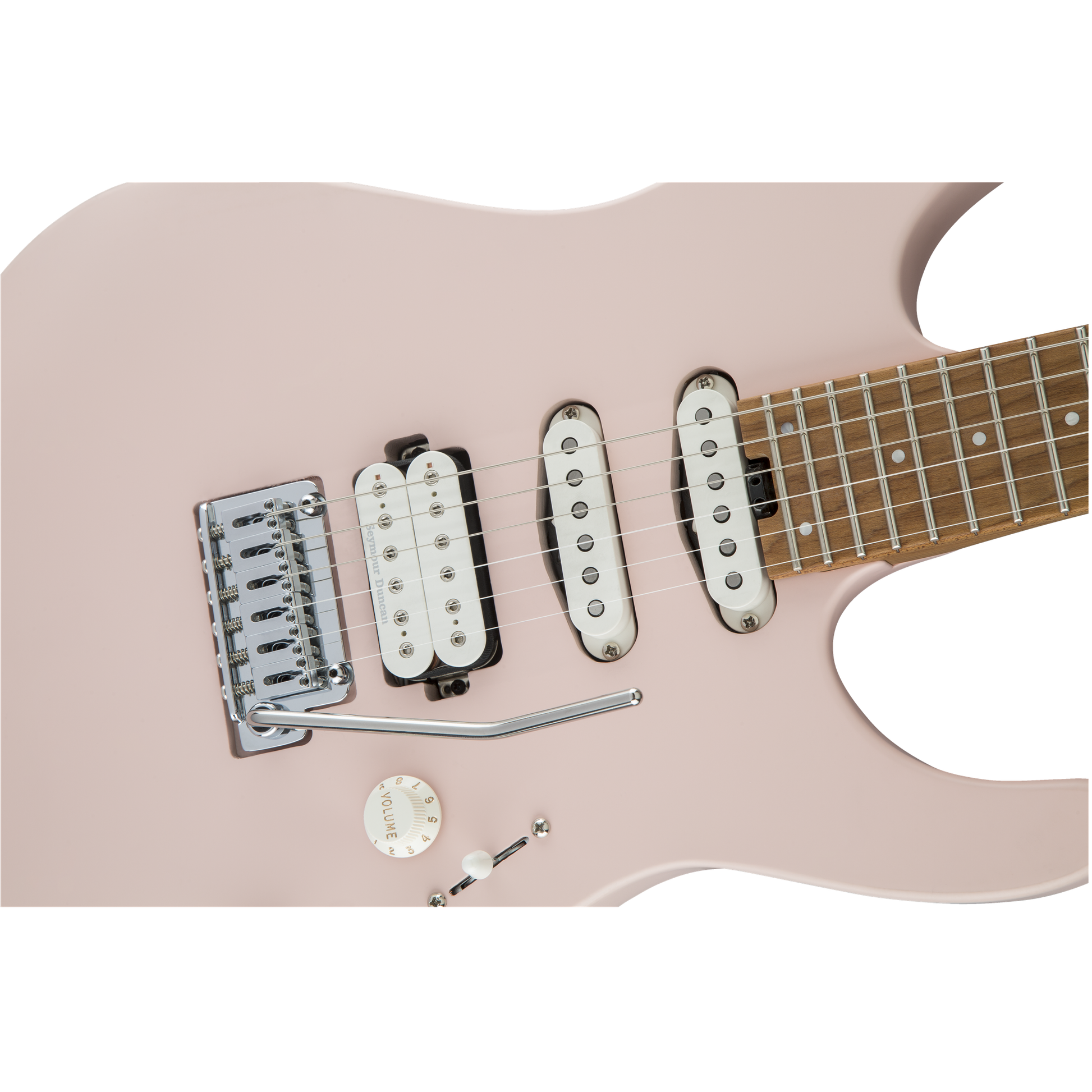 Charvel Pro-Mod DK24 HSS Electric Guitar | Shell Pink | Alder Body | Caramelized Maple Neck and Fingerboard | Gotoh Tremolo
