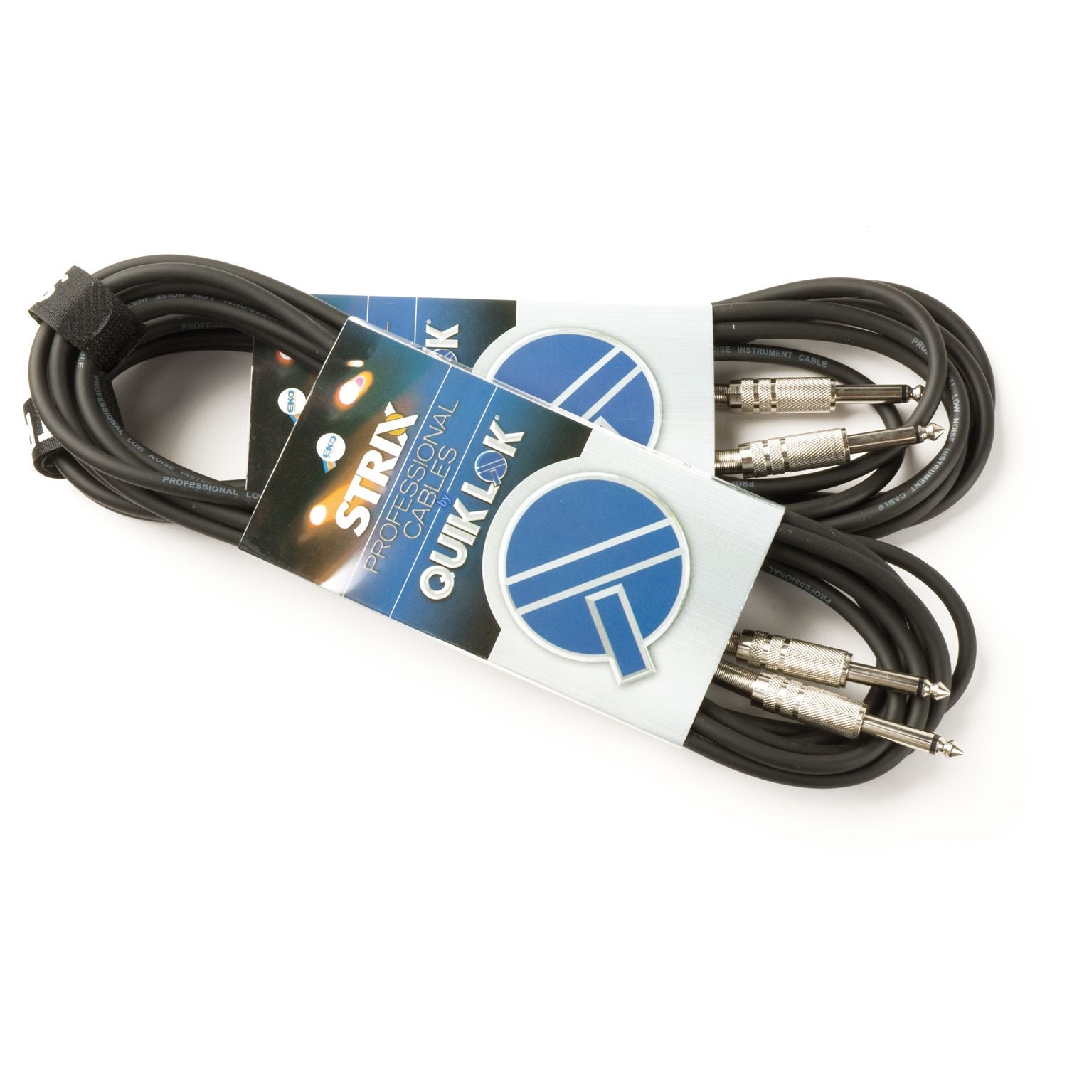 Quik Lok SX/764 - 3M Guitar/Bass Cable | Strix Series | Jack Mono 6.3 <-> Jack Mono 6.3  | Velcro Storage Strap
