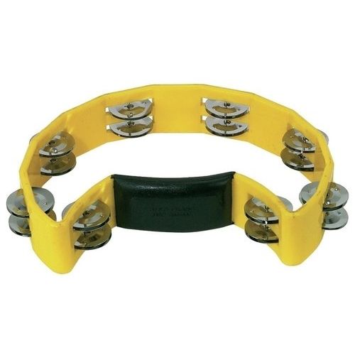 Half Moon Tambourine by Gewa | Yellow | 16 Pairs of Jingles | Loud Enough for Large Bands