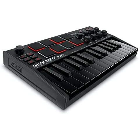 MPK Mini MK3 Black от Akai Professional | 25 клавишен USB MIDI Контролер | 8 MPC Падове с подсветка | 8 Енкодера | Включен софтуер