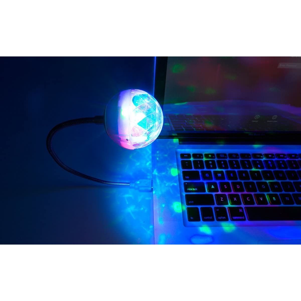 ION Audio Party Ball USB | Ultra-Compact USB Powered Party Light Display That Synchronises With Your Music – Perfect for Laptops, TVs
