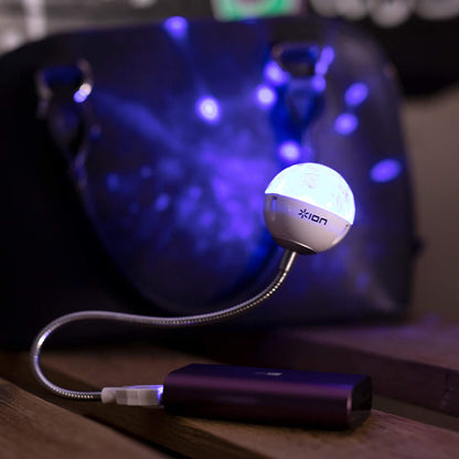 ION Audio Party Ball USB | Ultra-Compact USB Powered Party Light Display That Synchronises With Your Music – Perfect for Laptops, TVs